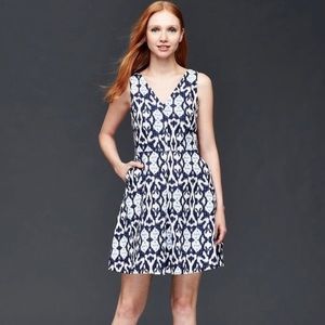 GAP Ikat Linen Fit & Flare Dress